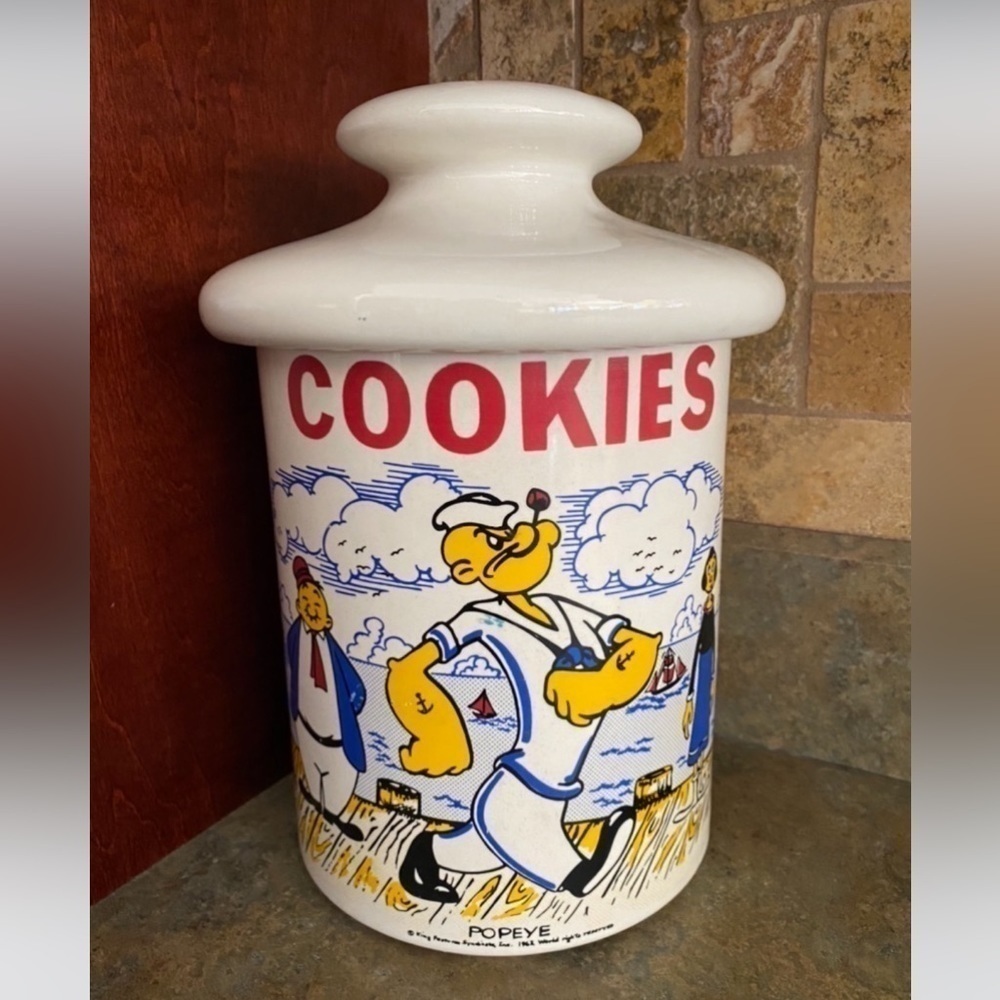 VINTAGE~McCOY~CERAMIC~’POPEYE’ COOKIE JAR~MCM~MADE IN USA~PREOWNED CONDITION~G12